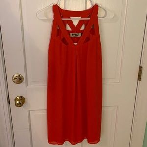 Criss Cross Orange Mini Dress. BRAND NEW! TAGS ON!